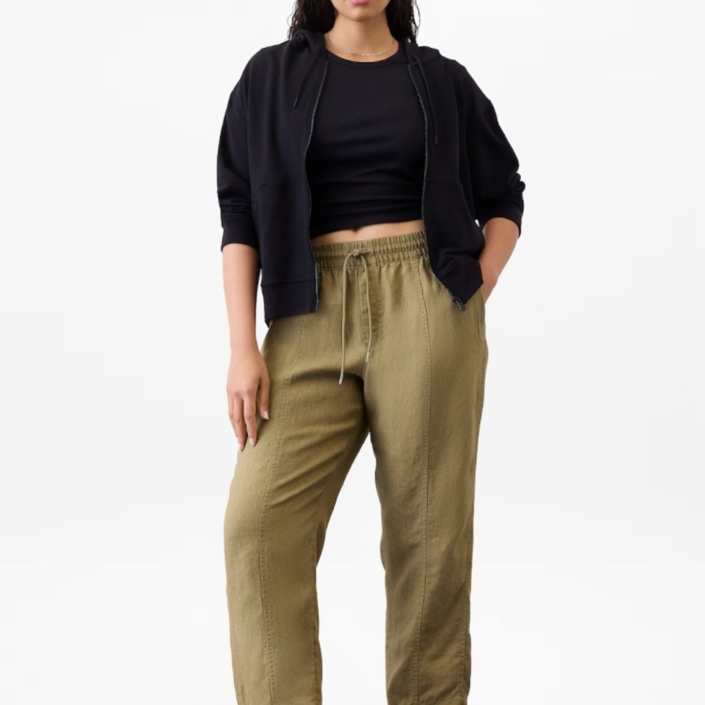Athleta Green Track Pants Relaxed Fit Joggers